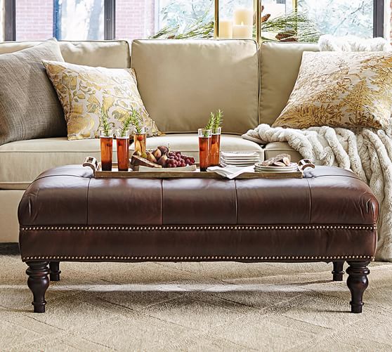 Martin Tufted Leather Ottoman Martin Tufted Leather Ottoman