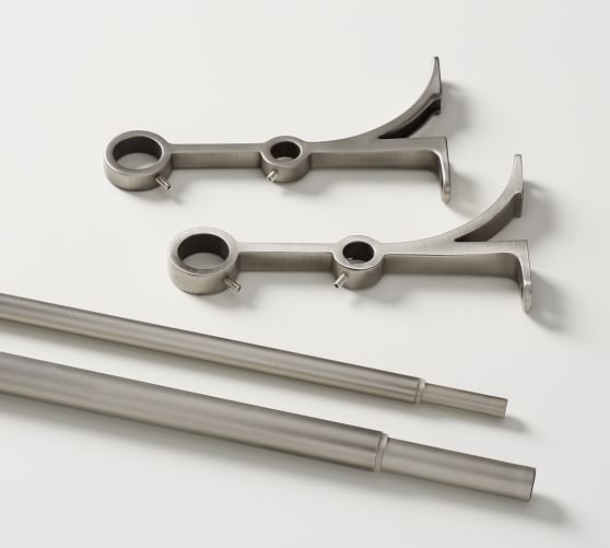 Pb Standard Double Curtain Rod Wall Bracket Pewter Finish