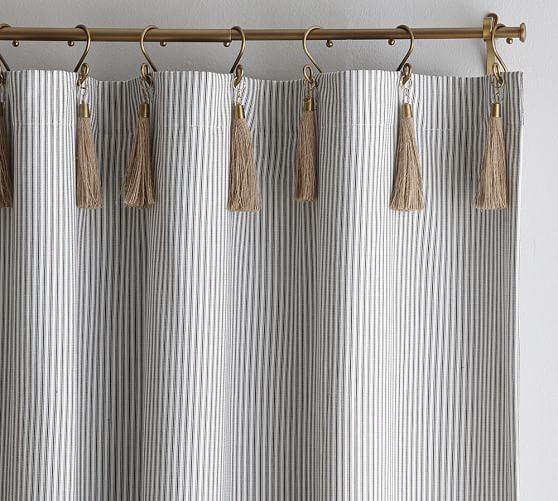 The Emily Meritt Ticking Stripe Curtain With Hook And Tassel