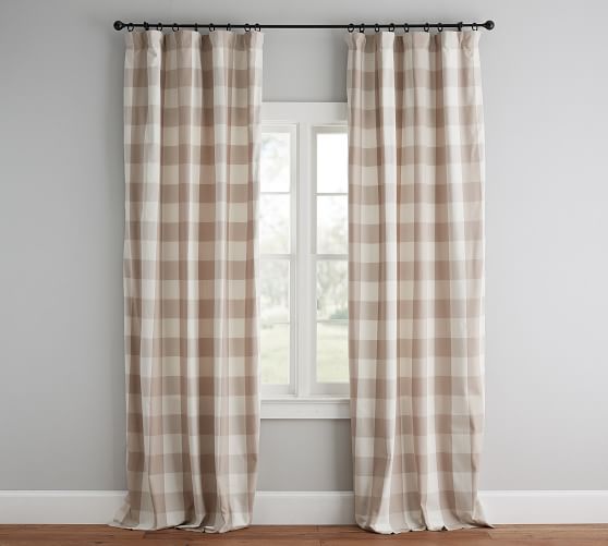 Buffalo Check Curtain Neutral Pottery Barn