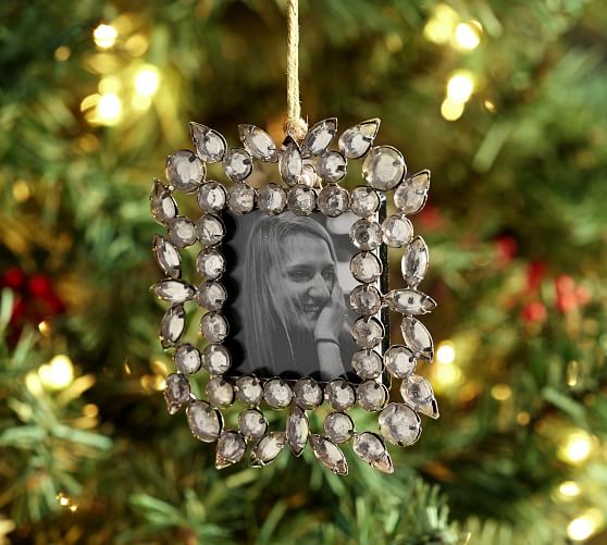 Jeweled Rectangle Frame Christmas Ornament Pottery Barn