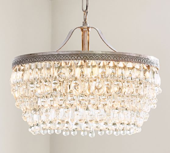 Clarissa Crystal Drop Round Chandelier Pottery Barn