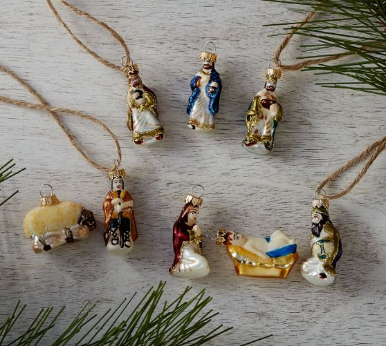 Nativity Christmas Ornaments Set of 8 Pottery Barn