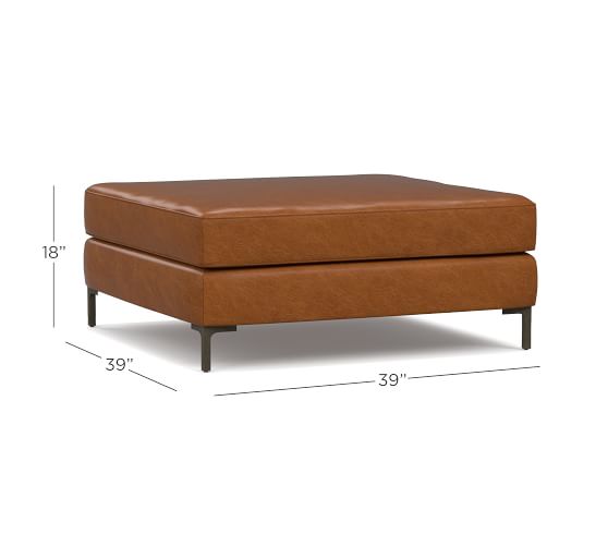 Jake Leather Sectional Ottoman Pottery Barn