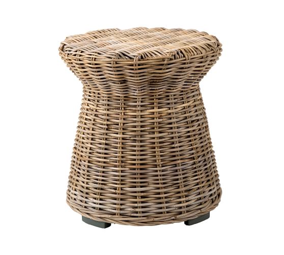 Rattan Round Side Table Pottery Barn