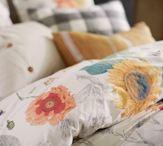 Cara Sunflower Print Duvet Cover Shams Pottery Barn