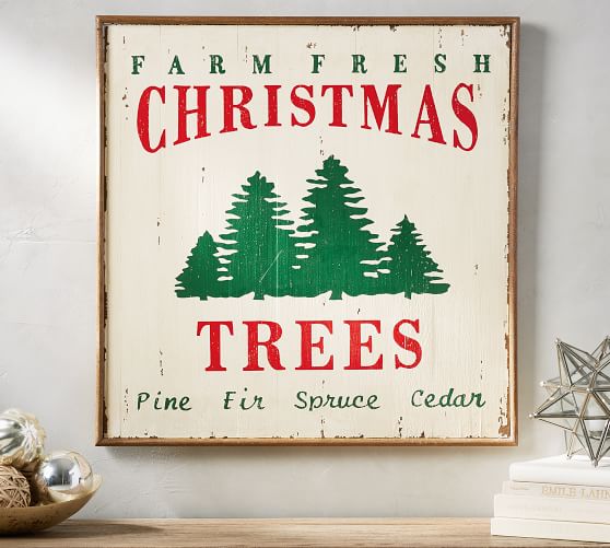 Farm Fresh Christmas Trees Sign | Wall Decor | Pottery Barn