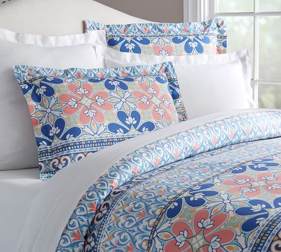 Nella Organic Patterned Duvet Cover Sham Pottery Barn