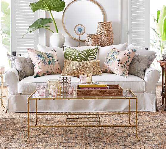 Maddie Textured Pillow Cover Smoke Pottery Barn