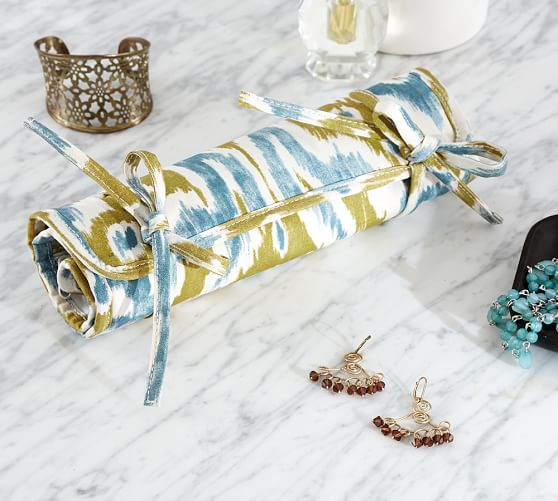 Phillipa Ikat Jewelry Roll Travel Accessories Pottery Barn