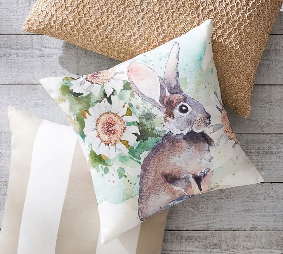 Daisy Bunny Indoor Outdoor Decorative Pillow Pottery Barn