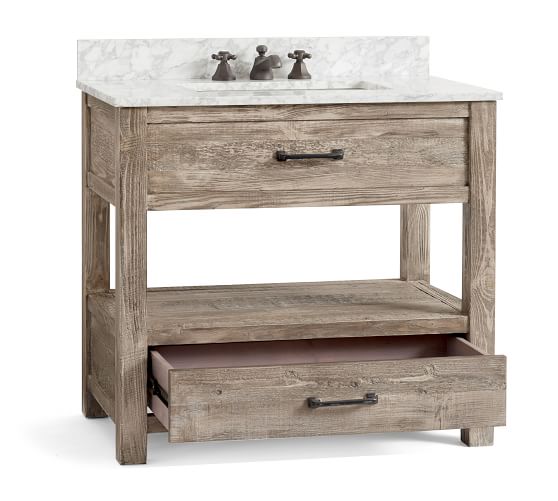 Paulsen Reclaimed Wood Single Sink Vanity 36 Pottery Barn