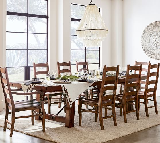 Benchwright Extending Dining Table Rustic Mahogany