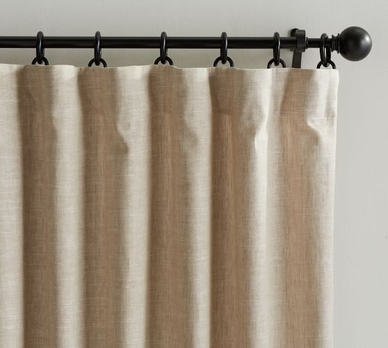 Emery Linen Cotton Pole Pocket Curtain Oatmeal Pottery Barn