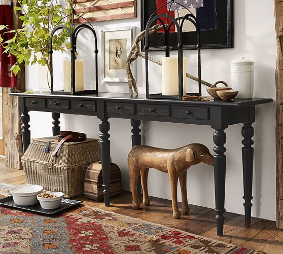 Tivoli Long Console Table Pottery Barn