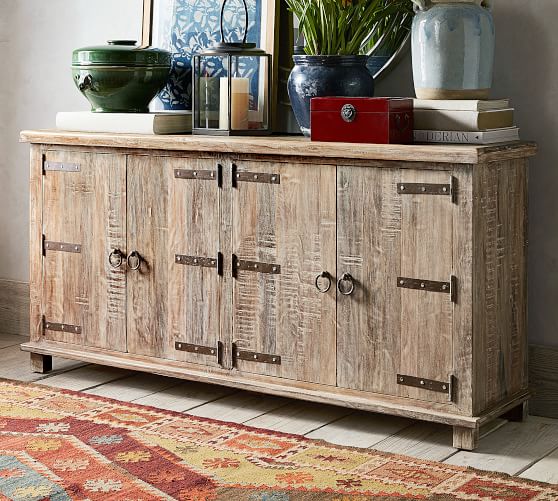 Kaplan Reclaimed Wood Media Console Pottery Barn