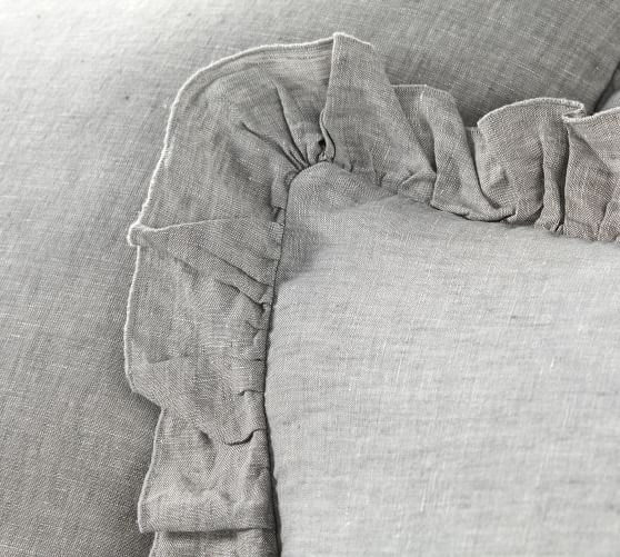 Belgian Flax Linen Ruffle Pillow Sham Pottery Barn
