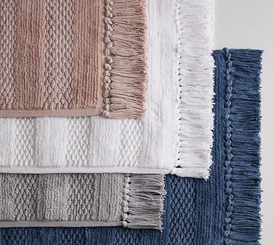Striped Tassel Bath Mat Pottery Barn
