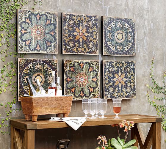 Sahara Printed Wood Tiles Wall Art Set Of 3 Decor Sahara Printed Wood Tiles Wall Art Set Of 3 Decor
