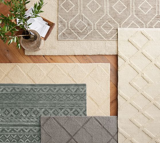 Gray Darcy Rug Patterned Rugs Pottery Barn
