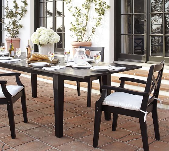Hampstead Painted Extending Dining Table Black Pottery Barn