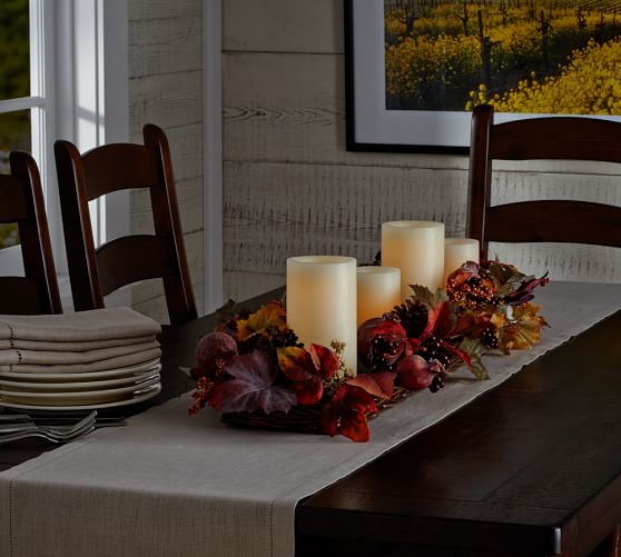 Faux Pomegranate Pinecone Candle Centerpiece Candle Holder