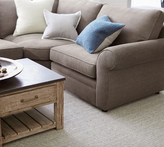 Pearce Upholstered 3 Piece L Shaped Sectional With Wedge Pottery