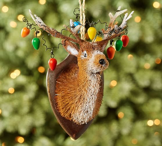 Bottle Brush Tangled Reindeer Christmas Ornament Pottery Barn