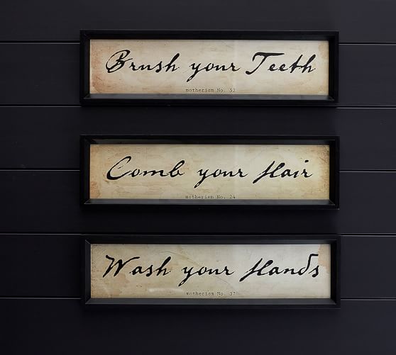 Alder Wood Bathroom Wall Art Set Of 3 Pottery Barn