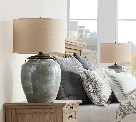 Courtney Ceramic Table Lamp Base Seafoam Pottery Barn