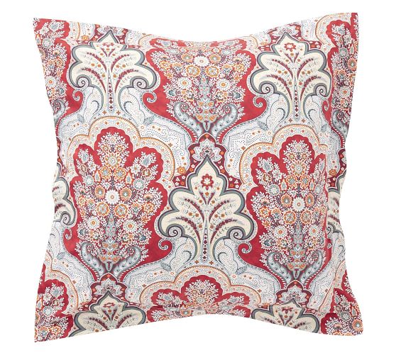Jordana Paisley Percale Shams Red Multi Pottery Barn