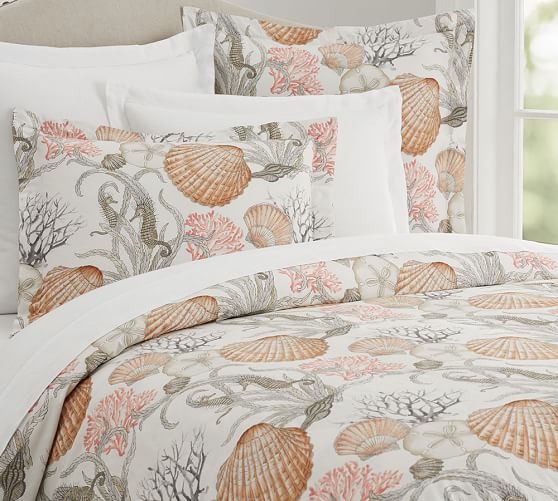 Monterey Coastal Print Patterned Duvet Cover Sham Pottery Barn
