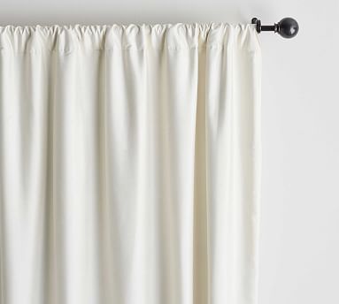 Dupioni Silk Pole Pocket Curtain Ivory Pottery Barn