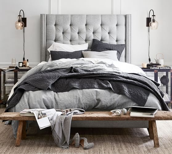 Harper Upholstered Tufted Tall Bed Pottery Barn