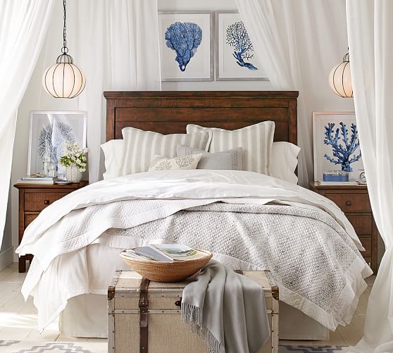 Coral In Blue Print