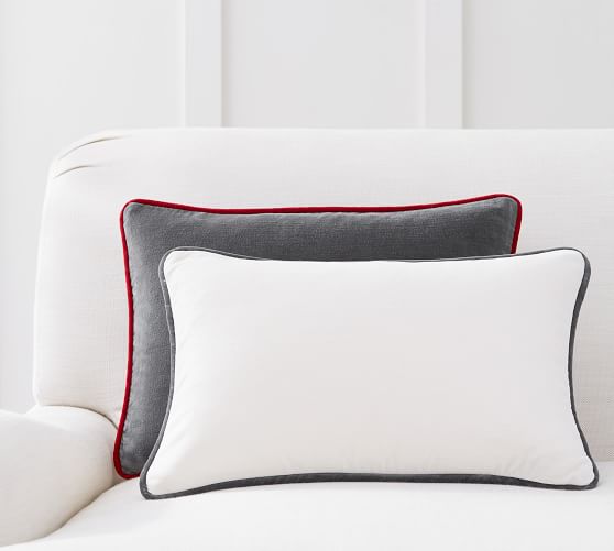 Monogram Velvet Contrast Pillow Cover Pottery Barn