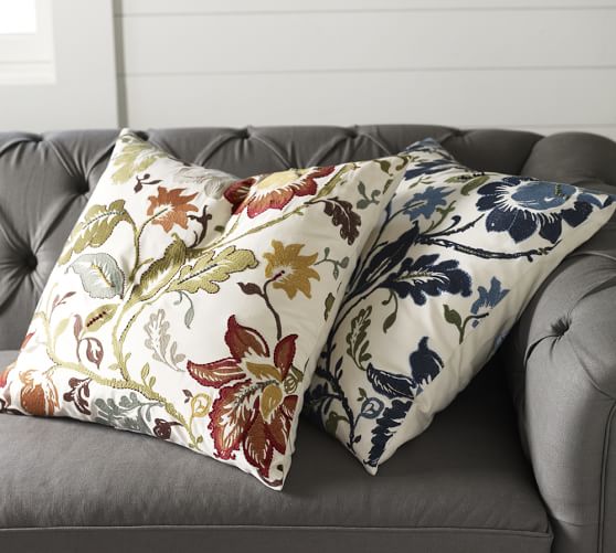 Annabelle Floral Embroidered Decorative Pillow Cover Pottery Barn