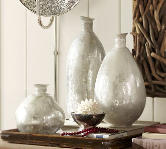 Milky Mercury Glass Vases Pottery Barn
