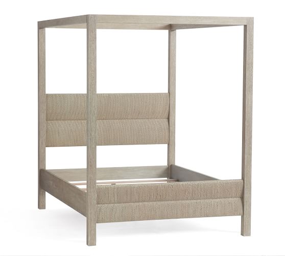 Farmhouse Woven Canopy Bed Wooden Beds Pottery Barn