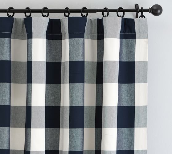 Buffalo Check Curtain Gray Pottery Barn