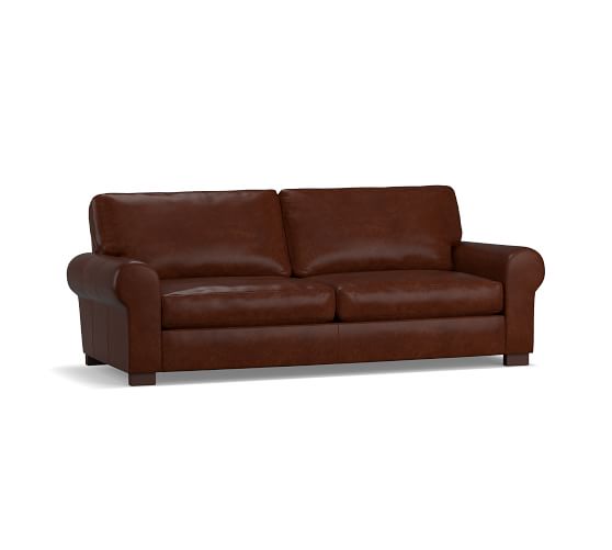 Turner Roll Arm Leather Sleeper Sofa Bed Pottery Barn Turner Roll Arm Leather Sleeper Sofa