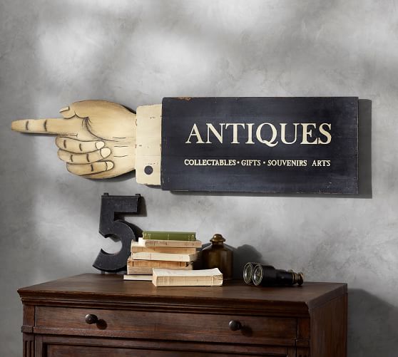 Antiques Recycled Wood Sign Wall Decor Pottery Barn