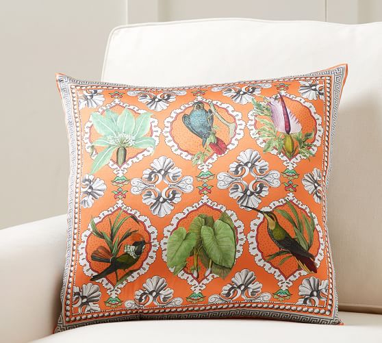 Bird Scarf Print Decorative Pillow Cover Pottery Barn