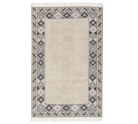 Gunnison Flatweave Rug Gray Ivory Pottery Barn