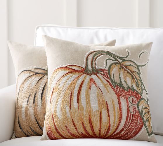 Applique Pumpkin Decorative Pillow Covers Pottery Barn