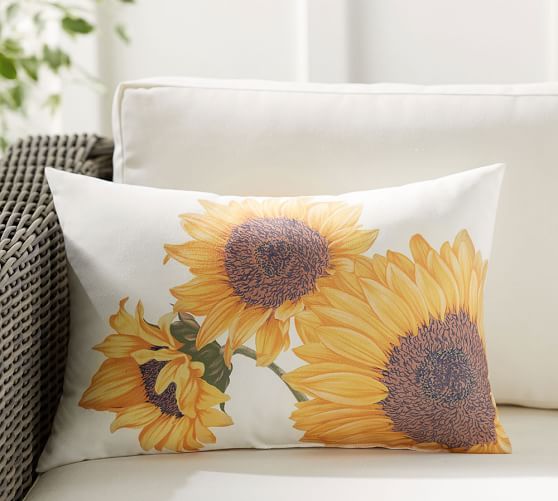 Botanical Sunflower Indoor Outdoor Pillow Pottery Barn