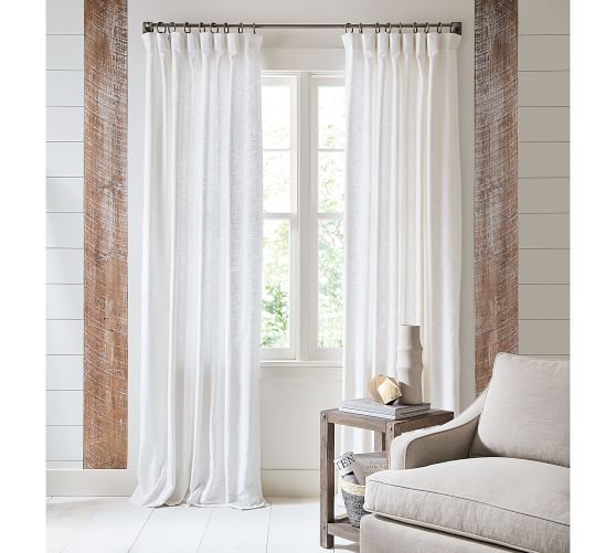 Seaton Textured Curtain Denim Pottery Barn