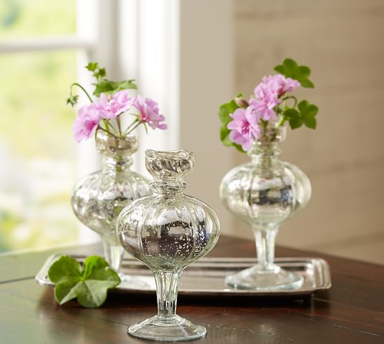 Mercury Glass Bud Vases Set Of 3 Pottery Barn