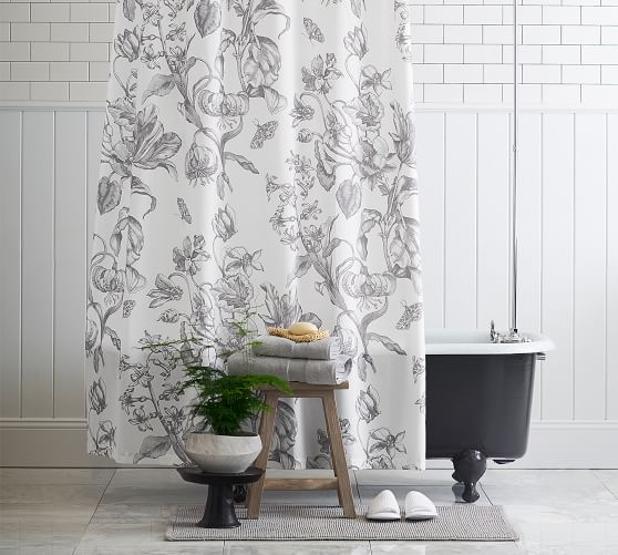 Pippa Print Organic Shower Curtain Pottery Barn