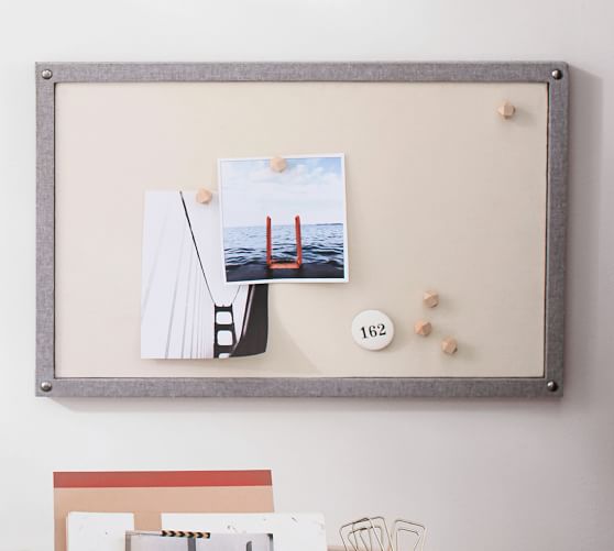 Gray Blythe Linen Desk Pinboard Pottery Barn